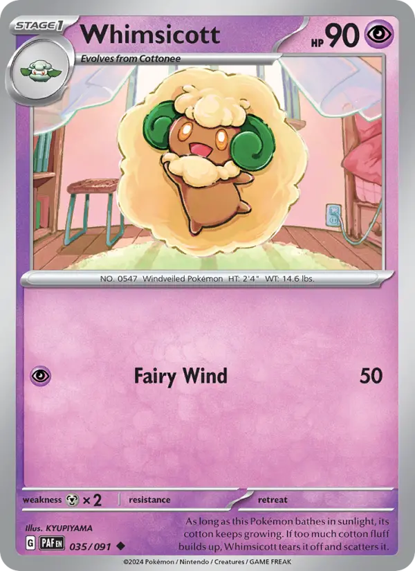 Whimsicott 35 Paldean Fates Pokesingles