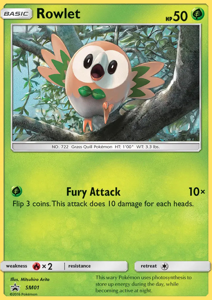 Rowlet SM01 SM Black Star Promos Pokesingles