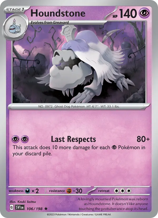 Houndstone 106 Scarlet & Violet Pokesingles