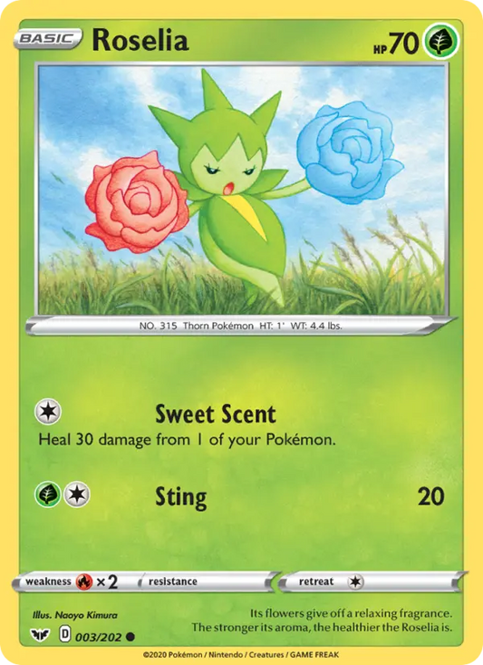 Roselia 3 Sword & Shield Pokesingles