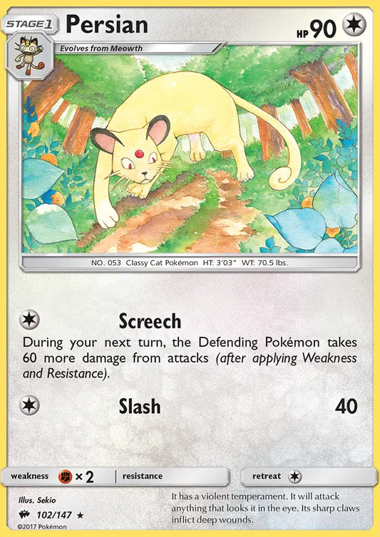 Persian 102 Burning Shadows Pokesingles