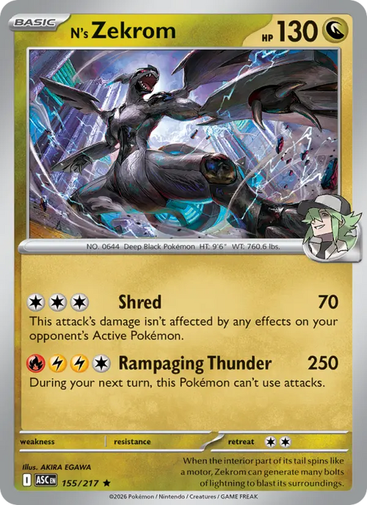 N's Zekrom 155 Ascended Heroes Pokesingles