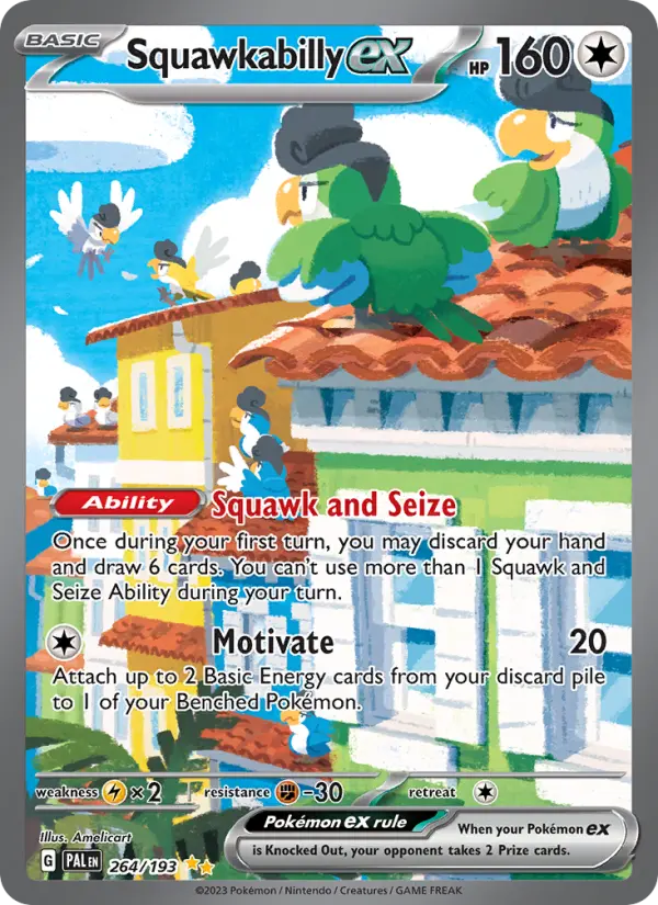 Squawkabilly ex 264 Paldea Evolved Pokesingles
