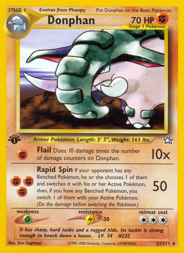 Donphan 21 Neo Genesis Pokesingles