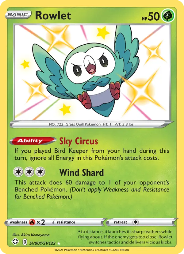 Rowlet SV001 Shining Fates Pokesingles