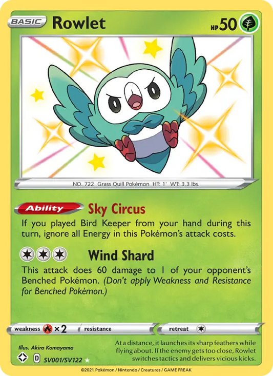 Rowlet SV001 Shining Fates Pokesingles
