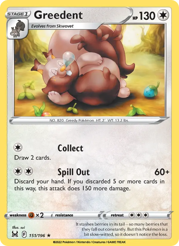 Greedent 151 Lost Origin Pokesingles