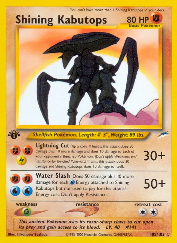 Shining Kabutops 108 Neo Destiny Pokesingles