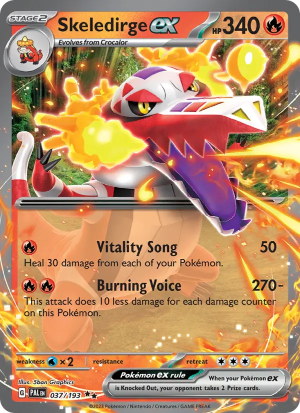Skeledirge ex 37 Paldea Evolved Pokesingles