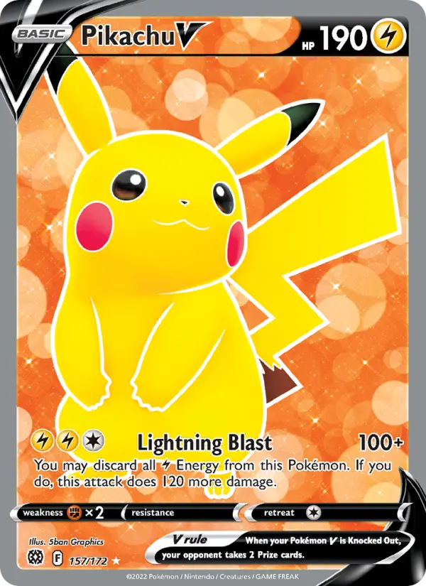 Pikachu V 157 Brilliant Stars Pokesingles