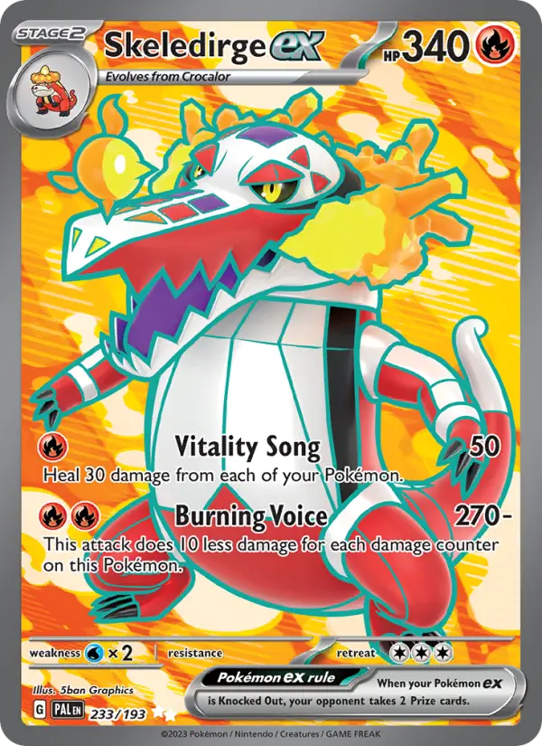 Skeledirge ex 233 Paldea Evolved Pokesingles
