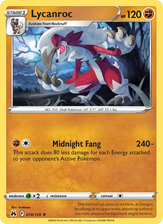 Lycanroc 74 Crown Zenith Pokesingles