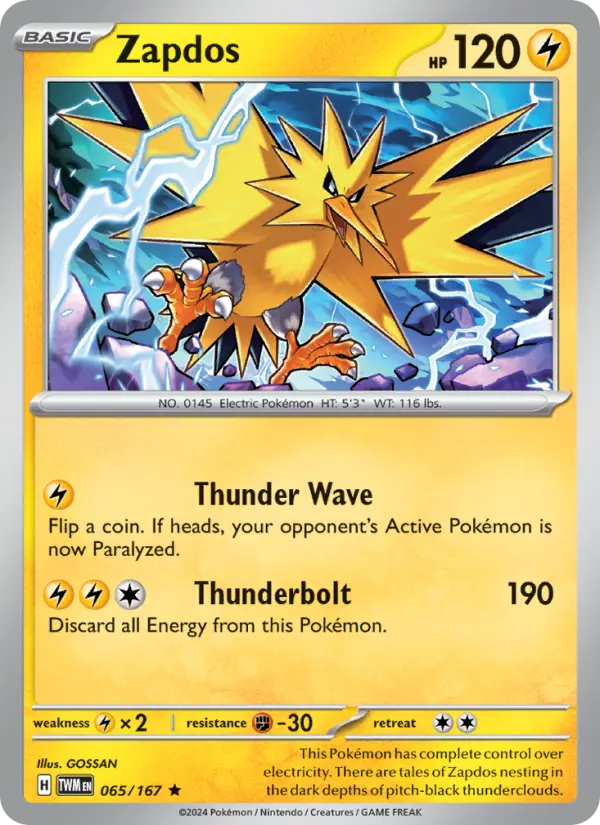 Zapdos 65 Twilight Masquerade Pokesingles