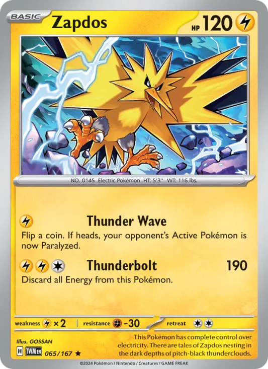 Zapdos 65 Twilight Masquerade Pokesingles