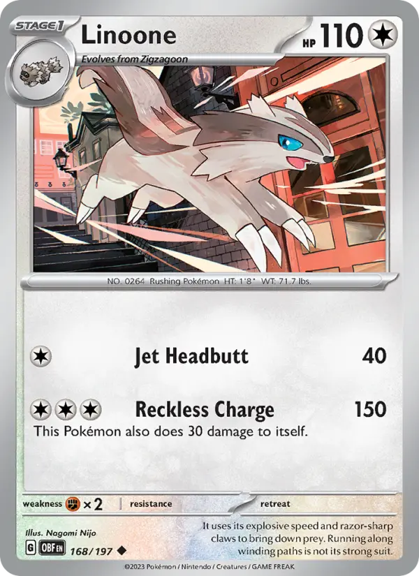 Linoone 168 Obsidian Flames Pokesingles
