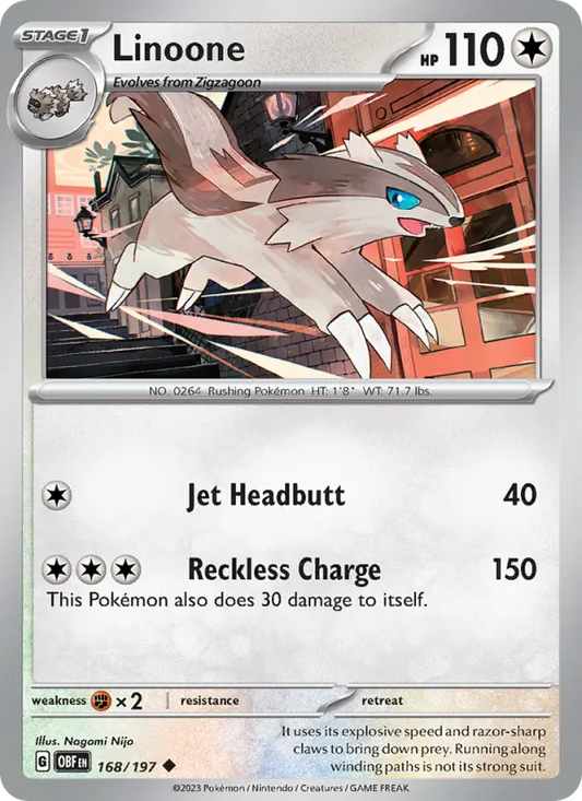 Linoone 168 Obsidian Flames Pokesingles