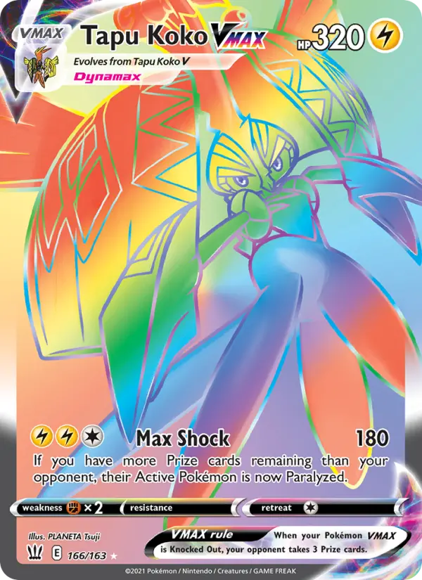 Tapu Koko VMAX 166 Battle Styles Pokesingles