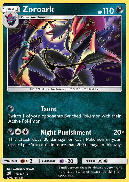 Zoroark 91 Team Up Pokesingles