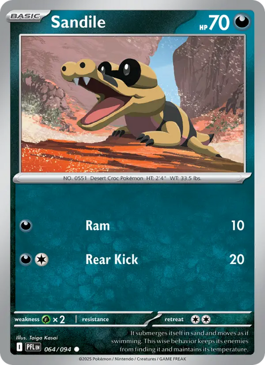 Sandile 64 Phantasmal Flames Pokesingles