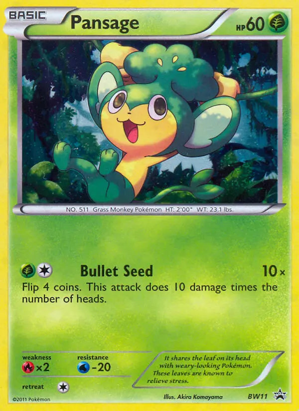 Pansage BW11 BW Black Star Promos Pokesingles