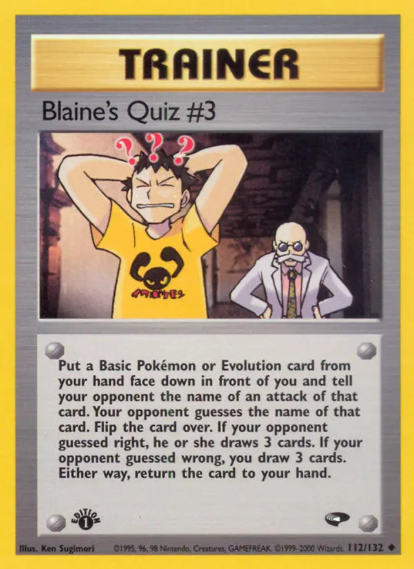 Blaine's Quiz #3 112 Gym Challenge Pokesingles