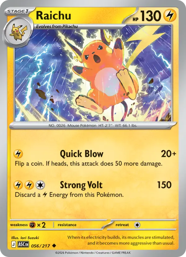 Raichu 56 Ascended Heroes Pokesingles