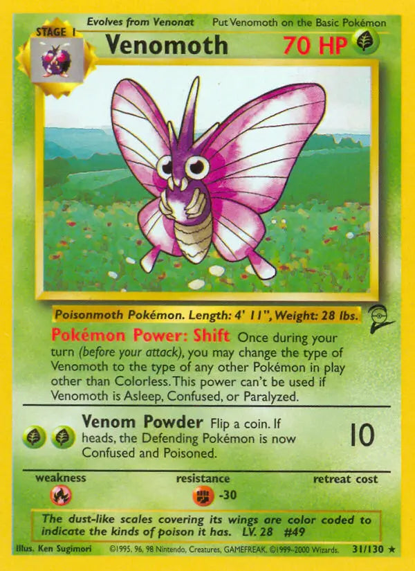 Venomoth 31 Base Set 2 Pokesingles