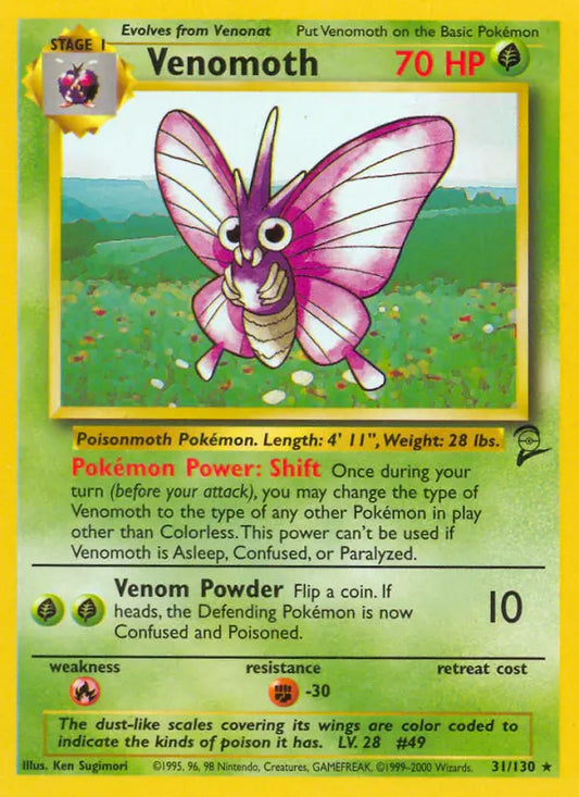 Venomoth 31 Base Set 2 Pokesingles