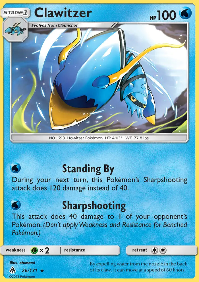 Clawitzer 26 Forbidden Light Pokesingles