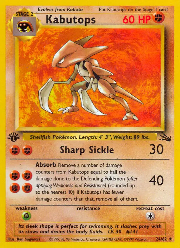 Kabutops 24 Fossil Pokesingles