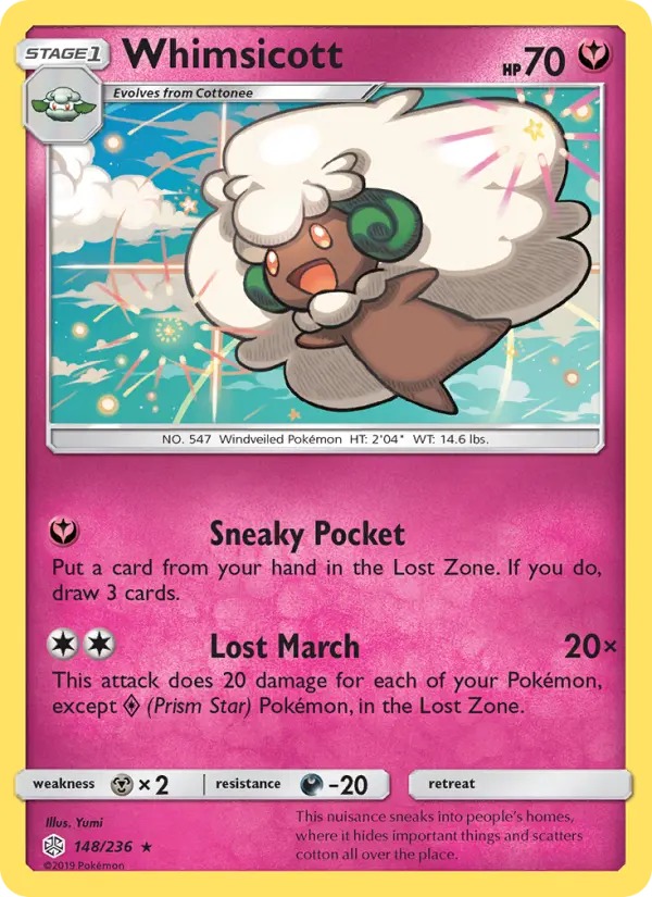 Whimsicott 148 Cosmic Eclipse Pokesingles