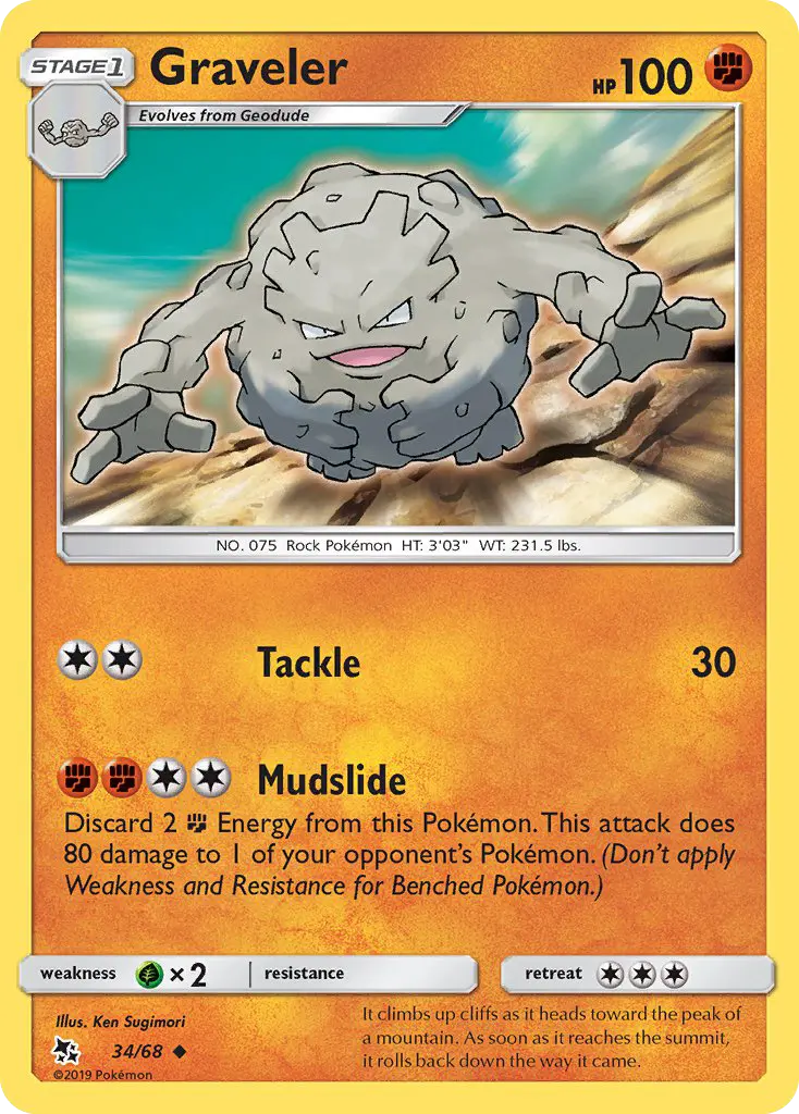 Graveler 34 Hidden Fates Pokesingles