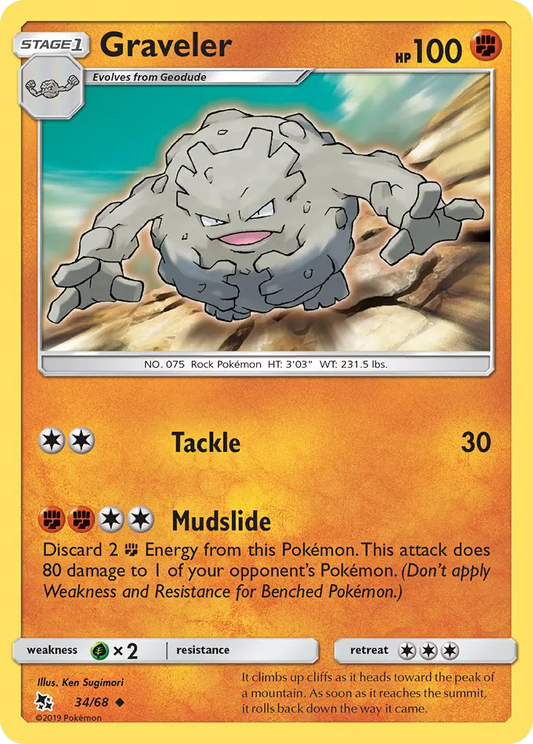 Graveler 34 Hidden Fates Pokesingles