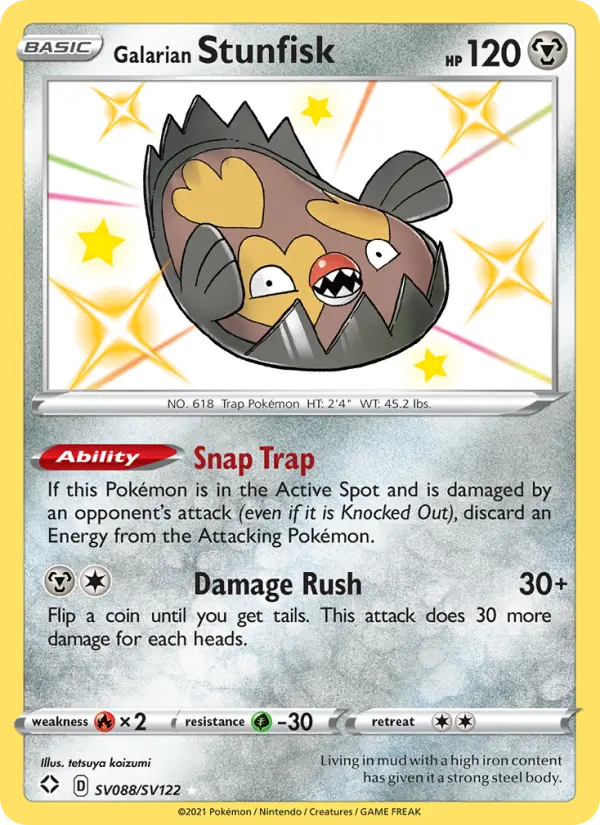 Galarian Stunfisk SV088 Shining Fates Pokesingles