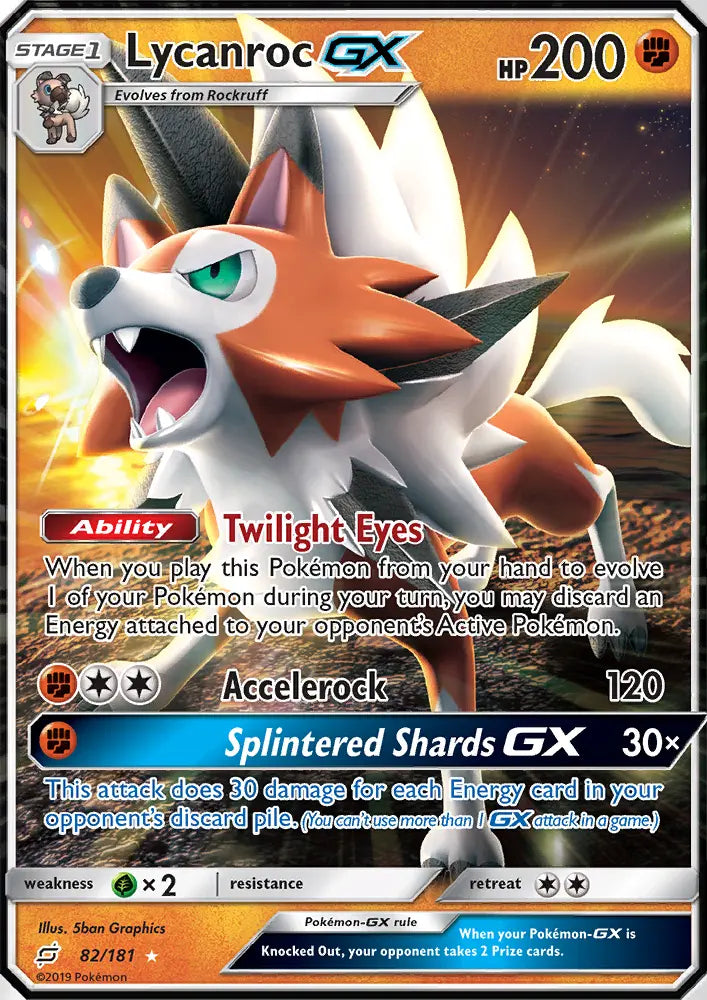Lycanroc GX 82 Team Up Pokesingles