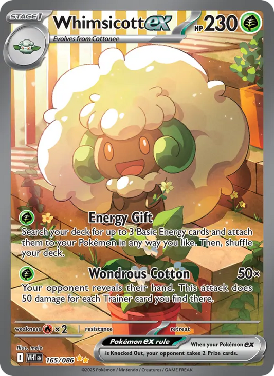 Whimsicott ex 165 White Flare Pokesingles