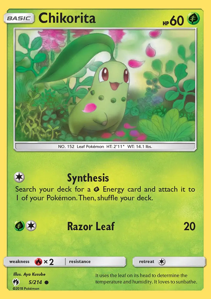 Chikorita 5 Lost Thunder Pokesingles