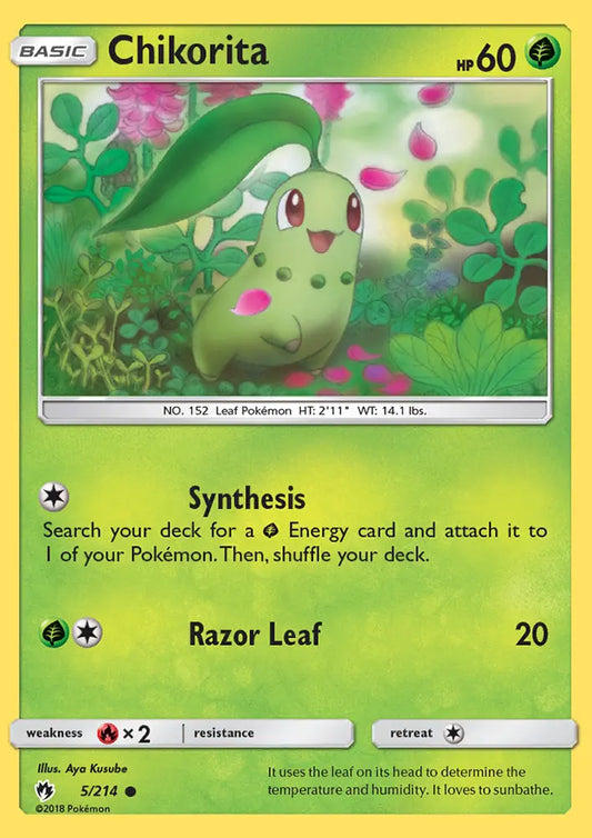 Chikorita 5 Lost Thunder Pokesingles