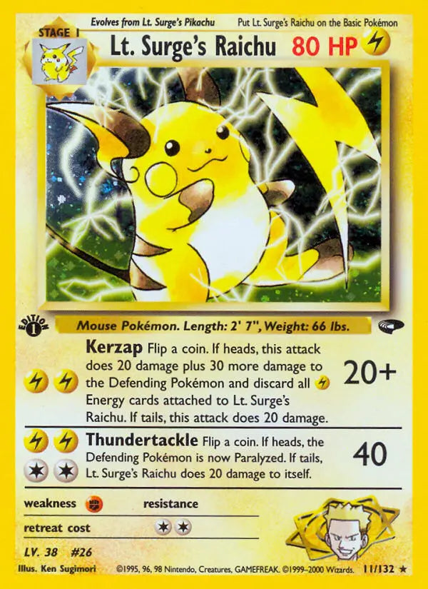 Lt. Surge's Raichu 11 Gym Challenge Pokesingles