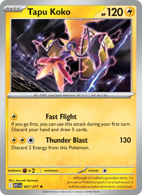Tapu Koko 67 Ascended Heroes Pokesingles
