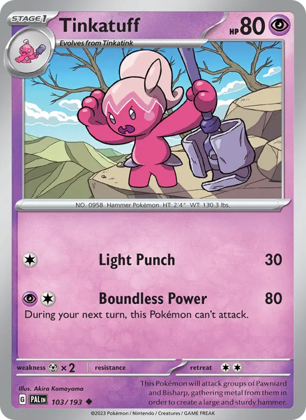 Tinkatuff 103 Paldea Evolved Pokesingles
