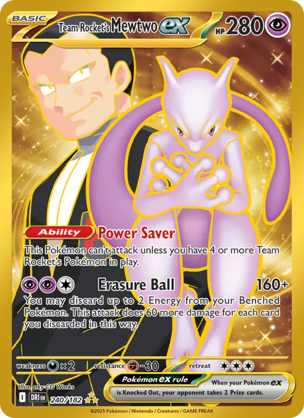 Team Rocket's Mewtwo ex 240 Destined Rivals Pokesingles
