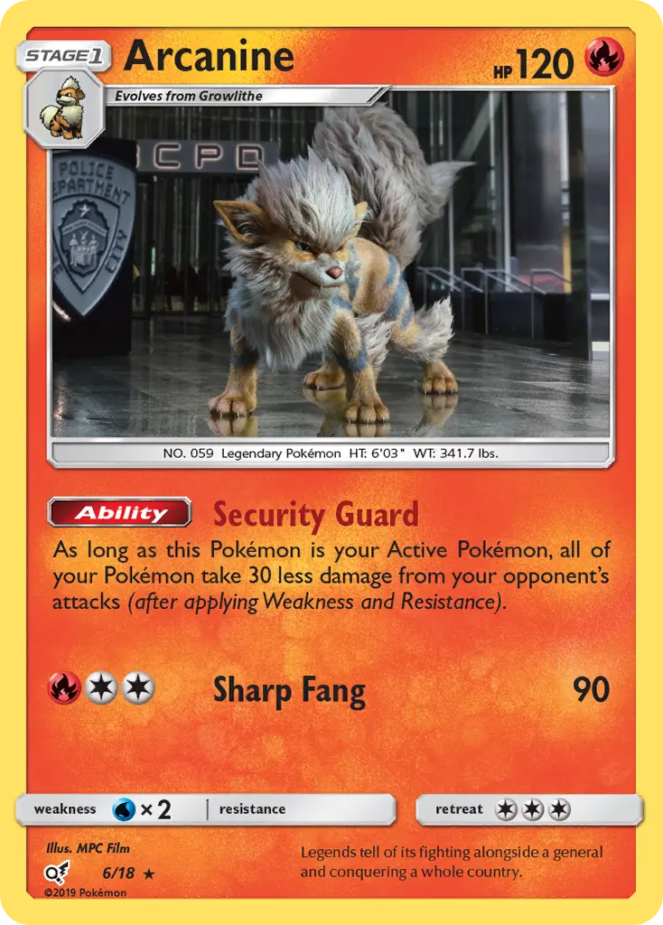 Arcanine 6 Detective Pikachu Pokesingles