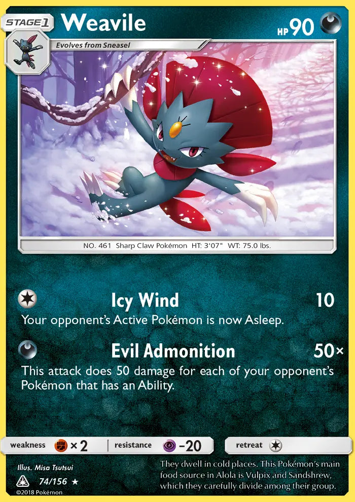 Weavile 74 Ultra Prism Pokesingles