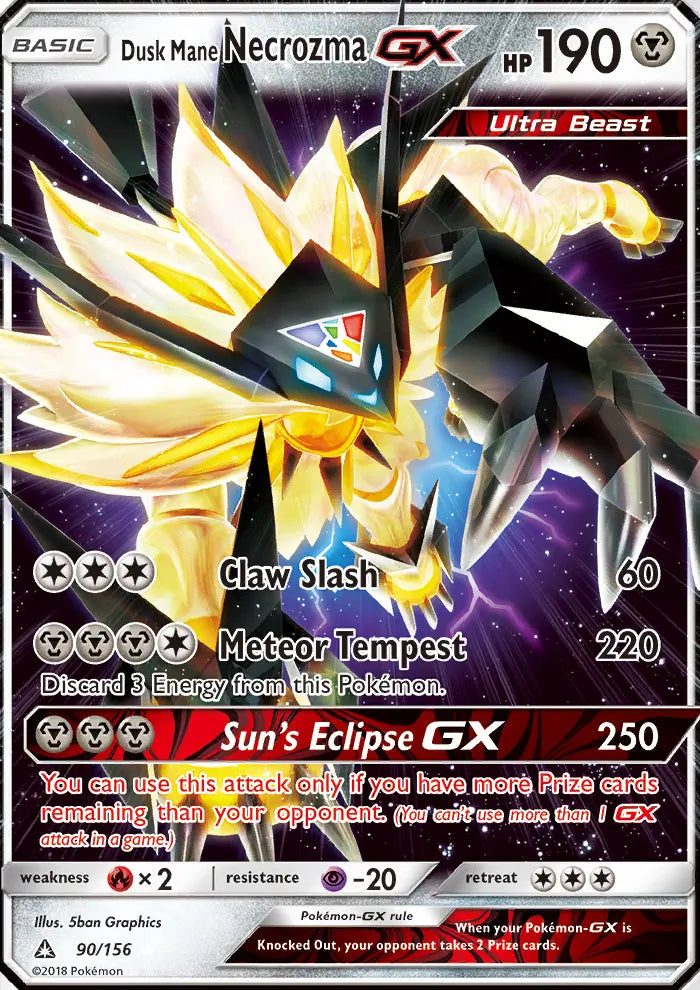 Dusk Mane Necrozma GX 90 Ultra Prism Pokesingles