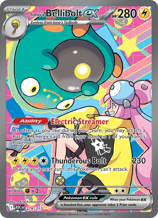 Iono's Bellibolt ex 279 Ascended Heroes Pokesingles