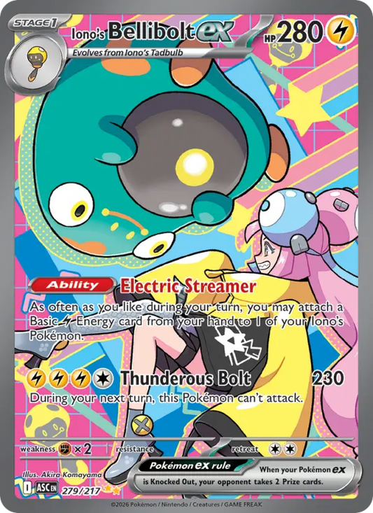 Iono's Bellibolt ex 279 Ascended Heroes Pokesingles