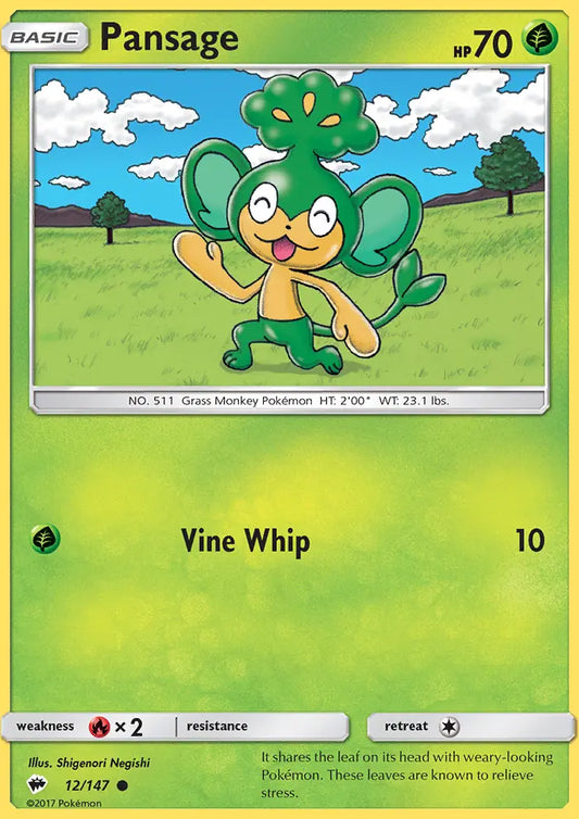 Pansage 12 Burning Shadows Pokesingles