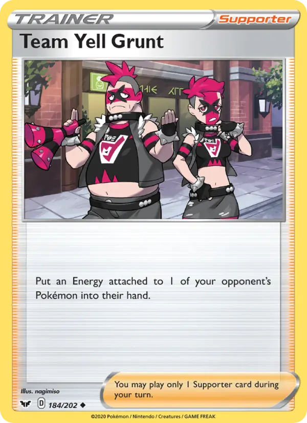 Team Yell Grunt 184 Sword & Shield Pokesingles