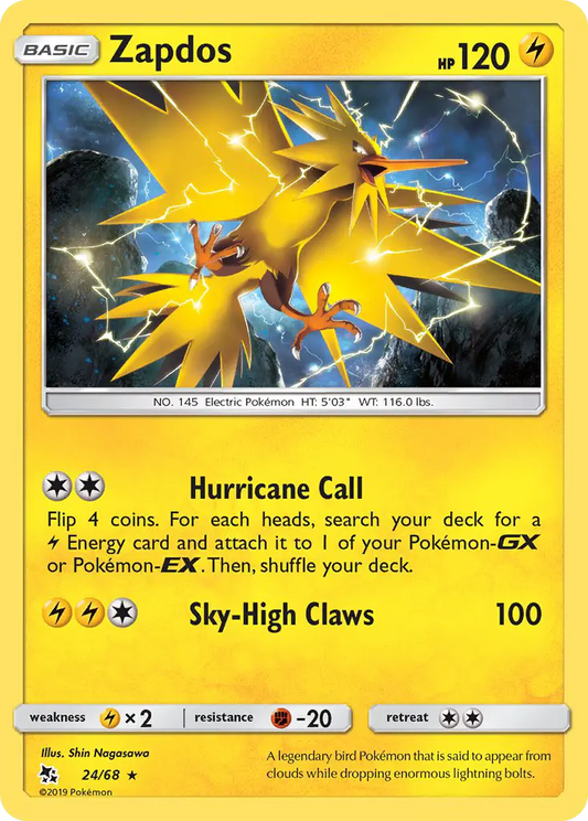 Zapdos 24 Hidden Fates Pokesingles